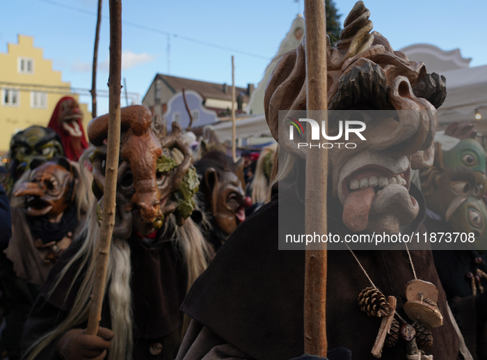 Annual Traditional Perchtenlauf In Grafing, Munich Metropolitan Area