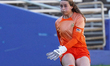 Madison White, #20, goalkeeper of Dallas Trinity FC, shoots the ball against Brooklyn FC d...