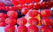A worker checks the quality of red lanterns in Handan, Hebei province, China, on December...
