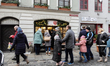People are outside on the streets in Augsburg, Bavaria, Germany, on December 14, 2024, loo...
