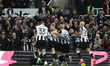 Sandro Tonali of Newcastle United celebrates with his teammates after scoring their first...