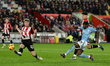 Anthony Elanga of Nottingham Forest shoots at goal during the Premier League match between...