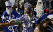 Members of the Russian community gather in the Zocalo of Mexico City, Mexico, on December...