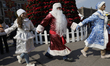 Members of the Russian community in the Zocalo of Mexico City, Mexico, on December 22, 202...