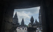 Visitors visit one of the largest Hindu temple sites in the world, Prambanan Temple, a 9th...