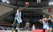Luke Nelson participates in a match of the Orlen Basket Liga between WKS Slask Wroclaw and...