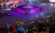 Veiled Iranian schoolgirls perform in a ceremony at Azadi Stadium in western Tehran, Iran,...