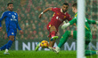 Liverpool's Cody Gakpo is in action during the Premier League match between Liverpool and...