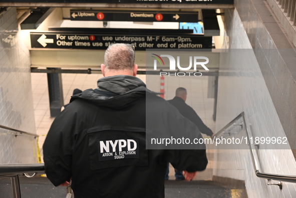 Law enforcement and the FDNY investigate an incident at Penn Station after a man is reportedly burned and on fire in Manhattan, New York, Un... by Kyle Mazza/NurPhoto