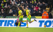 Marcelino Nunez of Norwich City celebrates his first goal during the Sky Bet Championship...