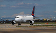 An Airbus A319-111 from Brussels Airlines is on the runway after landing at Barcelona El P...