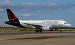 An Airbus A319-111 from Brussels Airlines is on the runway after landing at Barcelona El P...