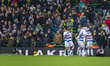 Queens Park Rangers players celebrate an own goal by Ante Crnac of Norwich City during the...