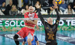Gianluca Galassi of the Gas Sales Bluenergy Piacenza team attacks during the match between...