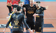 The Rana Verona team celebrates after scoring a point during the match between Rana Verona...