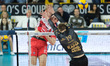 Alessandro Bovolenta of the Gas Sales Bluenergy Piacenza team attacks during the match bet...