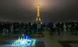 PARIS, FRANCE - DECEMBER 25:   Tourists and visitors at Trocadero Plaza take in the iconi...