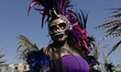 Dancers participate in a ceremony on the esplanade of the Templo Mayor in Mexico City, Mex...