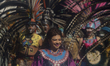 Clara Brugada, head of government of Mexico City, participates in a ceremony with dancers...