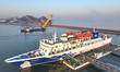 China's first sea star cruise ship docks at the dock in Lianyungang, China, on January 1,...