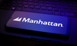 The Manhattan Associates logo appears on a smartphone screen in this illustration photo in...