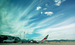An Airbus A380-861 from Emirates is parked, waiting for passengers to board at Barcelona a...