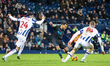 Duane Holmes of Preston attempts a shot on goal during the Sky Bet Championship match betw...
