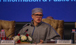 Omar Abdullah, Chief Minister of India's Jammu and Kashmir region, speaks during a press c...