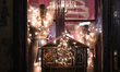 KRAKOW, POLAND - DECEMBER 23:   A window decorated for the Christmas season, seen in the...