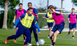 RKC midfielder Mohamed Ihattaren and RKC defender Luuk Wouters participate in the match fo...