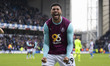 Josh Laurent #29 of Burnley FC celebrates at full time during the Sky Bet Championship mat...