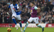 Jeremy Sarmiento #7 of Burnley FC is challenged by Makhtar Gueye #9 of Blackburn Rovers du...