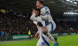 Joel Piroe of Leeds United celebrates his goal with Ethan Ampadu of Leeds United during th...