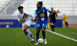 In Ta' Qali, Malta, on January 4, 2025, Geoffrey Acheampong of Sliema Wanderers is followe...