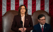 Vice President Kamala Harris presides over a joint session of Congress certifying the resu...