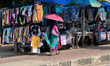 Clothing and accessories are sold along the roadside in the East Fort area of Thiruvananth...