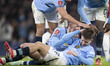 James McAtee #87 of Manchester City F.C. celebrates his goal during the Emirates FA Cup Th...