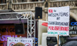 In Munich, Germany, on January 11, 2025, demonstrators gather in Marienplatz to participat...