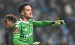 Goalkeeper Oliver Dovin (1 Coventry City) gestures during the Emirates FA Cup Third Round...