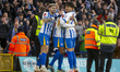 Georginio Rutter of Brighton & Hove Albion celebrates with teammates the first goal during...