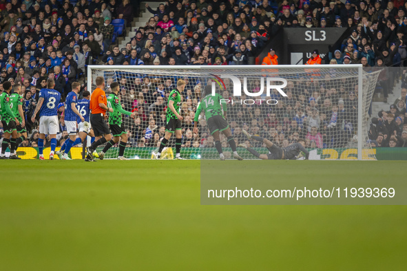 Kalvin Phillips of Ipswich Town scores their first goal during the Emirates FA Cup Third Round match between Ipswich Town and Bristol Rovers... by MI News/NurPhoto