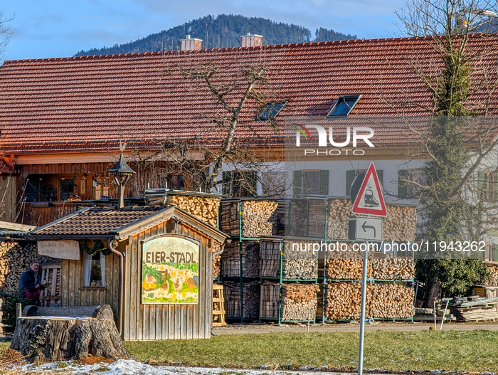 Farm Egg Sales Hut In In The Bavarian Town Of Benediktbeuern