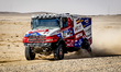 Alberto Herrero, Mario Rodriguez, and Pedro Penate drive their Scania 4X4 during the Dakar...