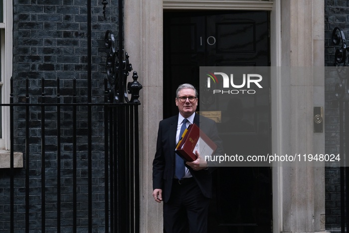 Prime Minister Keir Starmer Leaves 10 Downing Street Ahead Of Prime Ministers's Questions