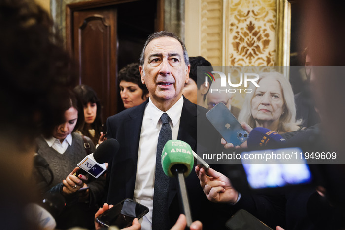 The Ceremony For The Traditional Exchange Of Christmas Greetings Between The Mayor Giuseppe Sala And The Press In Milan