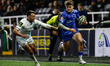 Max Pepper of Newcastle Falcons makes a significant break down the left wing to set up a t...