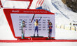 Sofia Goggia (ITA) holds the first position during the AUDI FIS Ski World Cup 2024/25 - Do...