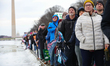 Progressive activists march during the People's March in Washington, D.C. on January 18, 2...