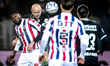 Feyenoord Rotterdam defender Gernot Traner and Willem II forward Jeremy Bokila participate...