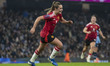 Ella Toone #7 of Manchester United W.F.C celebrates her second goal during the Barclays FA...